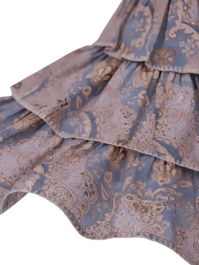 Zimmermann Tiered Ruffled Dress In Blue