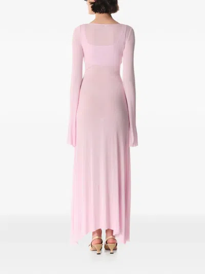 Manurí V-neck Long-sleeve Maxi Dress In Pink