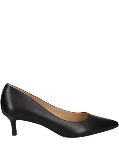 Ralph Lauren Pointed Leather Pumps In Black