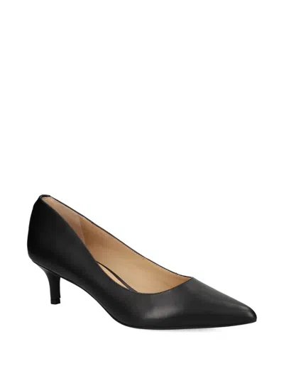 Ralph Lauren Pointed Leather Pumps In Black