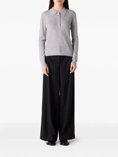 Twp Jorden Button Polo Top In Gray