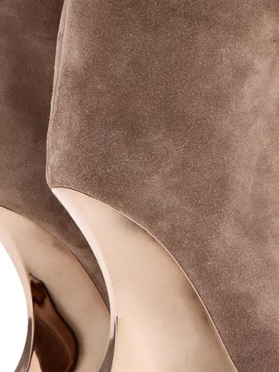 Paris Texas Heel Detail Boots In Brown