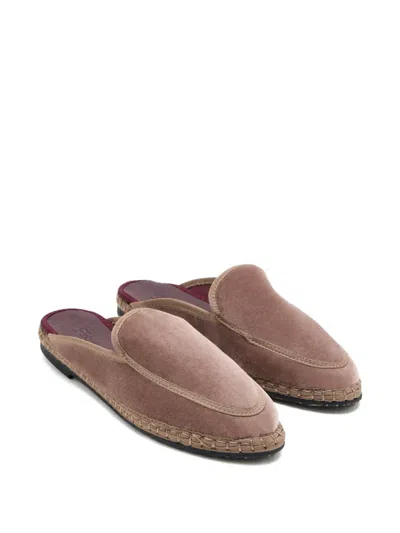 Flabelus Bruna Piped Mules In Brown