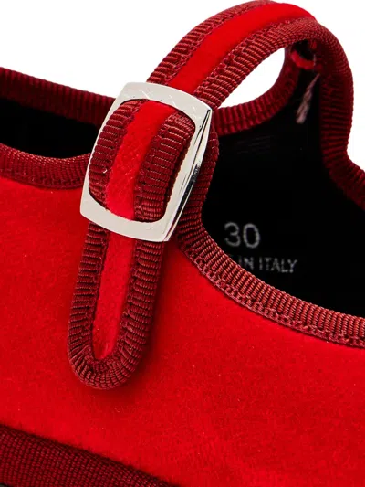 Capulette Buckle Strap Ballerinas In Red