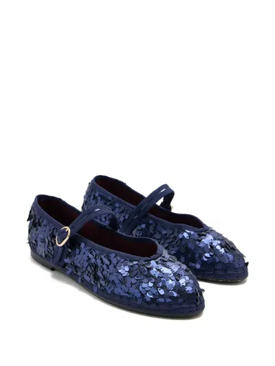 Flabelus Pierre Sequins Buckle Espadrilles In Blue