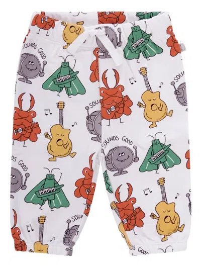 Stella Mccartney Band-print Drawstring Trousers In White
