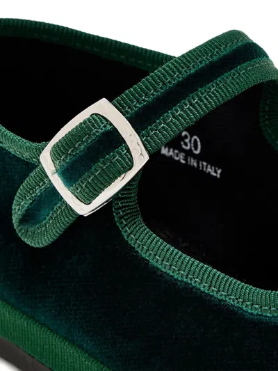 Capulette Buckle Strap Ballerinas In Green