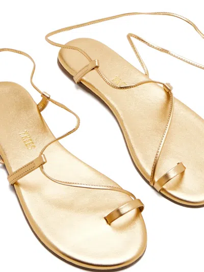 Tkees Toe Strap Tie Sandals In Gold