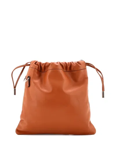 Pre-owned Fendi Pack Pouch Leather Mini Crossbody Bag In Brown