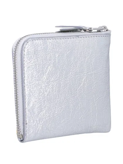 Comme Des Garçons Zip Small Wallet In Silver
