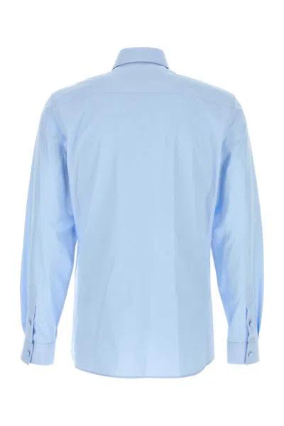 Valentino Long Sleeve Poplin Shirt Featuring Collar In Blue