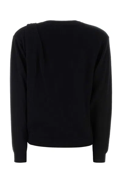 Versace Wool Sweater With Buckle Detail And Long Sleeves In Black