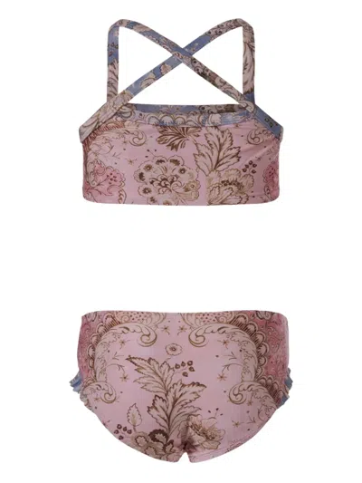 交叉背带荷叶边比基尼套装