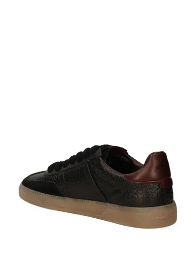Kennel & Schmenger Croc-effect Lace-up Sneakers In Black