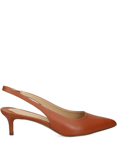 Ralph Lauren Pointed Slingback Pumps In Brown