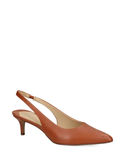Ralph Lauren Pointed Slingback Pumps In Brown