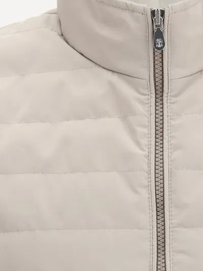 Brunello Cucinelli Beige Polyester Sleveless Jacket In Neutral