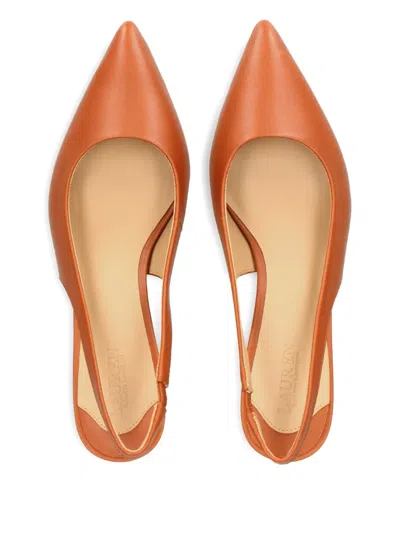 Ralph Lauren Pointed Slingback Pumps In Brown