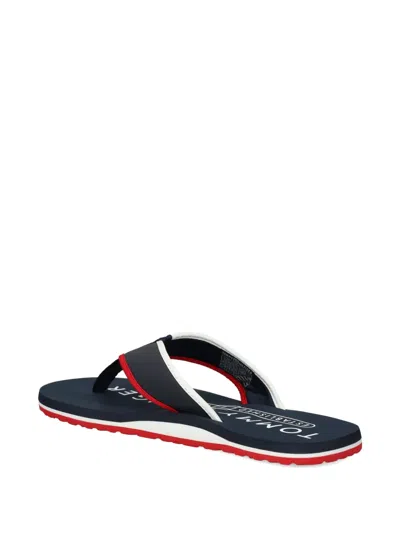 Tommy Hilfiger Striped Slides In Blue