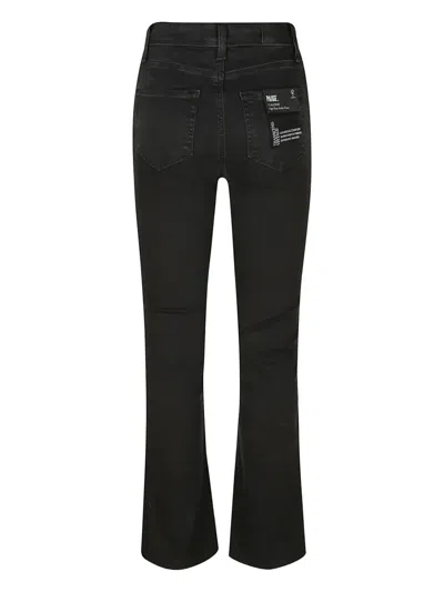 Paige Flare Black Jeans In Black