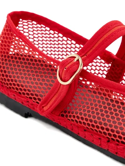 Flabelus Isabella Mesh Strap Espadrilles In Red