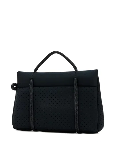 State Of Escape Compass Perforated Top Handle Mini Cross Body Bag In Black