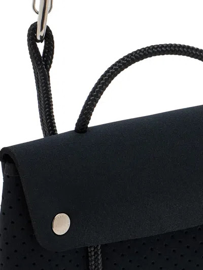 State Of Escape Compass Perforated Top Handle Mini Cross Body Bag In Black