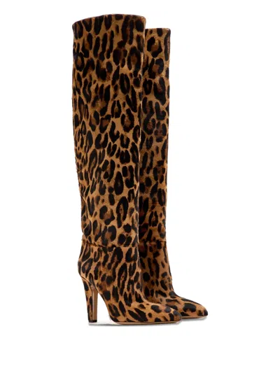 Paris Texas Elsa Leopard Heeled Boots In Brown