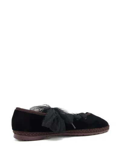 Flabelus Ginevra Tulle Ribbon Espadrilles In Black