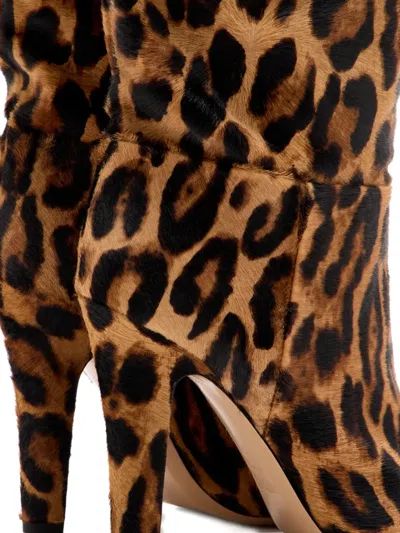 Paris Texas Elsa Leopard Heeled Boots In Brown