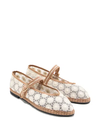 Flabelus Pierre Sun Flower Buckle Espadrilles In White