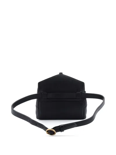 Pre-owned Chanel Carry With Chic Chain Flap Waist Bag Quilted Calfskin Belt Bag In Black