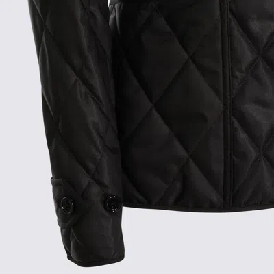 Burberry Long Sleeved Quilted Buttoned Jacket In Black