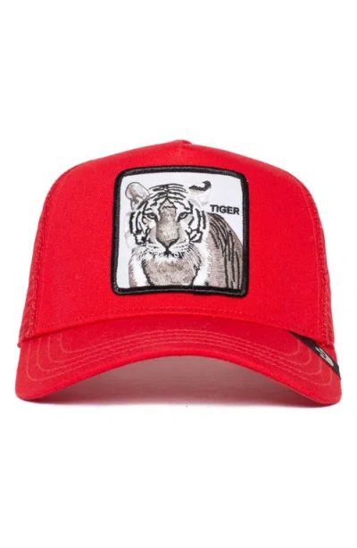 Goorin Bros . The White Tiger Patch Trucker Hat In Red