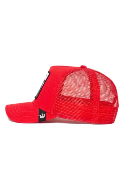 Goorin Bros . The White Tiger Patch Trucker Hat In Red