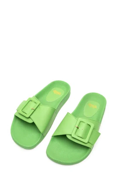 Frances Valentine Daisy Beach Slide Sandal In Green