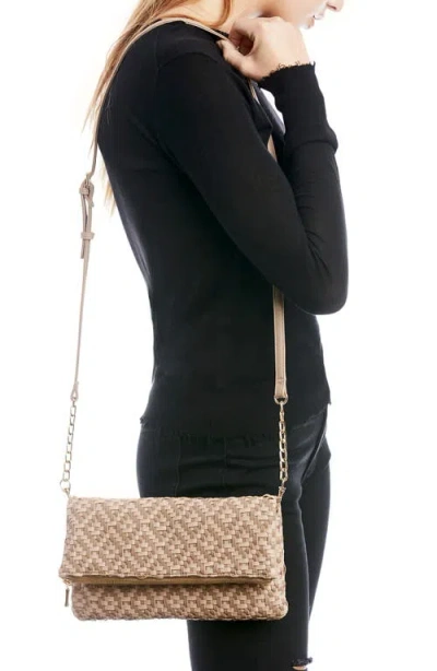Sole Society Lisbeth Weave Foldover Clutch In Gray