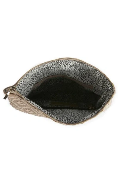 Sole Society Lisbeth Weave Foldover Clutch In Gray