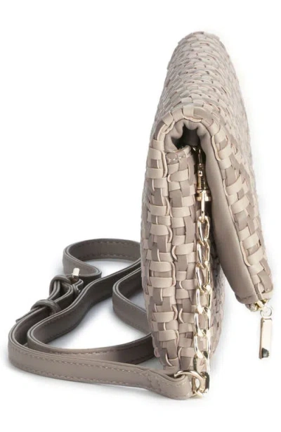Sole Society Lisbeth Weave Foldover Clutch In Gray