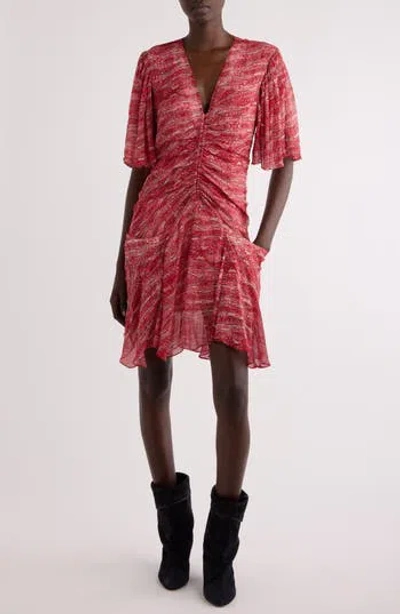 Isabel Marant Étoile Vivienne Abstract Print Georgette Dress In Brown