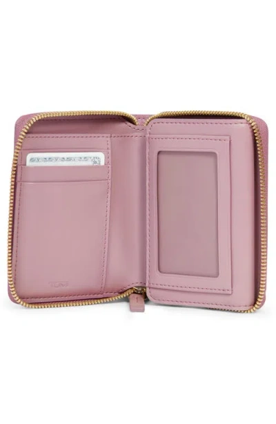 Tumi Trifold Leather Zip Wallet In Pink