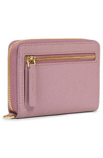 Tumi Trifold Leather Zip Wallet In Pink