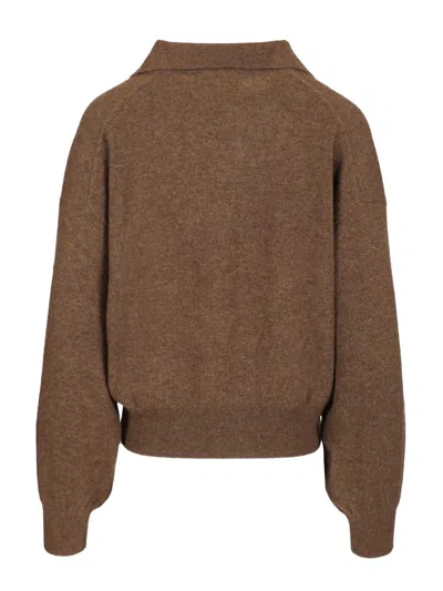Lisa Yang Katriel Polo Sweater Knitwear Brown In Brown
