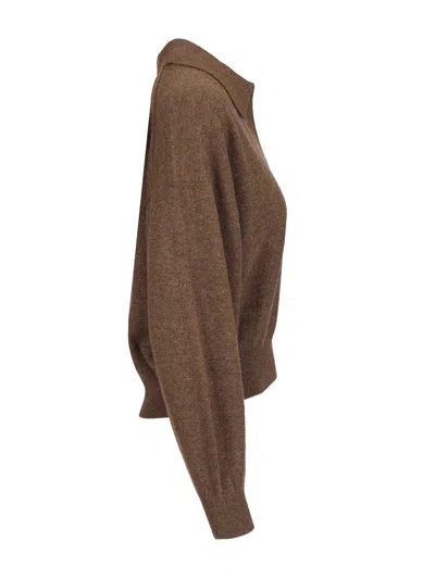 Lisa Yang Katriel Polo Sweater Knitwear Brown In Brown