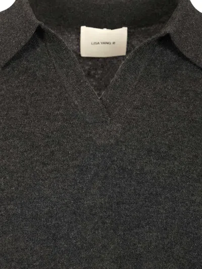 Lisa Yang Katriel Polo Sweater Knitwear Grey In Gray