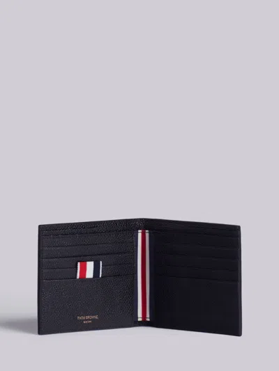 Thom Browne Black Calf Leather Bos Taurus Wallet In Black