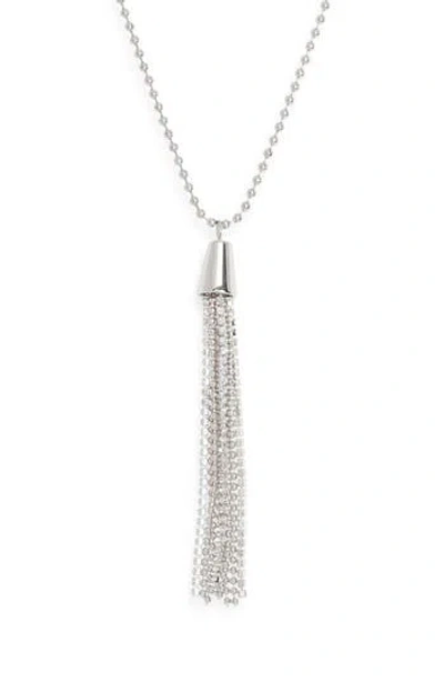 Nordstrom Rack Crystal Fringe Pendant Necklace In Silver