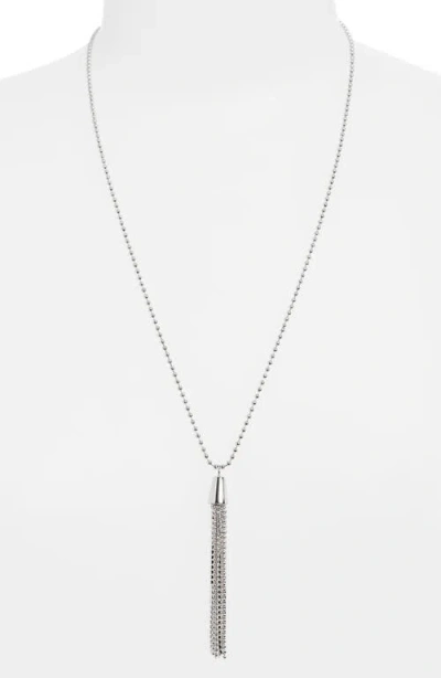 Nordstrom Rack Crystal Fringe Pendant Necklace In Silver