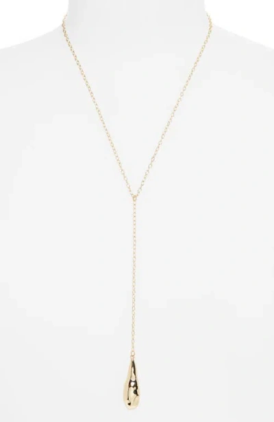 Nordstrom Rack Teardrop Y-drop Pendant Necklace In Gold