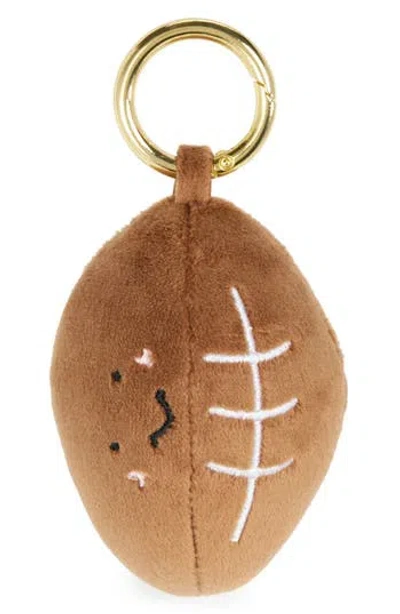 Leith Stuffed Football Bag Charm In Brown